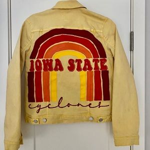 NWT hand-painted GAP light yellow denim jacket